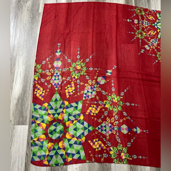 Desigual Women’s Spanish Red Floral Square Scarf - Size 48” x 48” - Picture 2 of 7